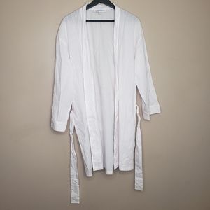 Pour les femmes white with pink stripe robe